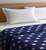 Navy Blue Microfiber Abstract 250 GSM Double Blanket