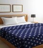 Navy Blue Microfiber Abstract 250 GSM Double Blanket