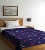 Navy Blue Microfiber Abstract 250 GSM Single Blanket