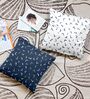 Navy Blue Microfiber Arrow 16X16 Inches Cushion Covers Set Of 5