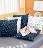 Navy Blue Microfiber Arrow 16X16 Inches Cushion Covers Set Of 5