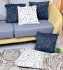 Navy Blue Microfiber Arrow 16X16 Inches Cushion Covers Set Of 5