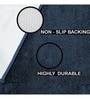 Navy Blue Solid Microfibre 4 ft x 6 ft Machine Made Carpet