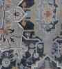 Navy Blue Persian Polyester 5x8 Feet Machine Made Carpet