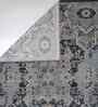 Navy Blue Persian Polyester 5x8 Feet Machine Made Carpet