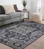 Navy Blue Persian Polyester 5x8 Feet Machine Made Carpet