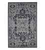 Navy Blue Persian Polyester 5x8 Feet Machine Made Carpet