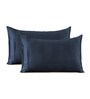 Navy Blue Plain Solid 400 TC Cotton Satin Pillow Covers
