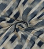 Navy Blue Polyester Abstract 5ft Room Darkening Eyelet Window Curtains (2 Pc)