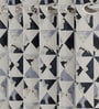 Navy Blue Polyester Abstract 5ft Room Darkening Eyelet Window Curtains (2 Pc)
