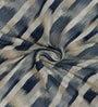 Navy Blue Polyester Abstract 9ft Room Darkening Eyelet Long Door Curtains (2 Pc)