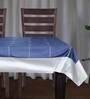 Dilan (52x84) Navy Blue & White Cotton Silk Table Cloth