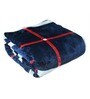 Navy Blue Polyester Check 300 GSM Finley Single Bed Blankets