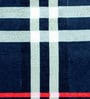 Navy Blue Polyester Check 300 GSM Finley Single Bed Blankets
