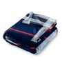 Navy Blue Polyester Check 300 GSM Finley Single Bed Blankets