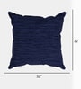 Navy Blue Textured Polyester 32 x 32 Inches Cushion Covers (Set of 2)