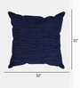 Navy Blue Textured Polyester 32 x 32 Inches Cushion Covers (Set of 5)
