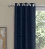 Navy Blue Polyester Solid 5 Ft Semisheer Eyelet 2 Window Curtains
