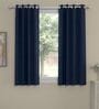 Navy Blue Polyester Solid 5 Ft Semisheer Eyelet 2 Window Curtains