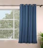 Navy Blue Polyester Solid 5ft Regular Eyelet Window Curtain