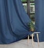 Navy Blue Polyester Solid 5ft Regular Eyelet Window Curtain
