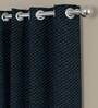 Navy Blue Polyester Solid 7 Ft Blackout Eyelet 2 Door Curtains