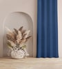 Navy Blue Polyester Solid 7ft Regular Eyelet Door Curtain