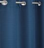 Navy Blue Polyester Solid 7ft Regular Eyelet Door Curtain