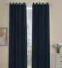 Navy Blue Solid Polyester 9 Ft Blackout Eyelet Door Curtains (Set of 2)
