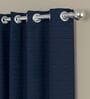 Navy Blue Polyester Solid 9 Ft Semisheer Eyelet 2 Door Curtains