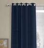 Navy Blue Polyester Solid 9 Ft Semisheer Eyelet 2 Door Curtains