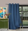 Navy Blue Polyester Solid 9ft Regular Eyelet Long Door Curtain
