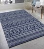 Navy Blue Abstract Polypropylene 4 ft x 6 ft Machine Made Carpet