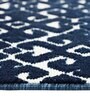 Navy Blue Geometric Polypropylene 4 ft x 6 ft Machine Made Carpet