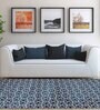 Navy Blue Geometric Polypropylene 4 ft x 6 ft Machine Made Carpet