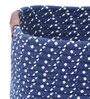 Navy Blue Polypropylene Non Foldable Multi Purpose Storage Baskets (Set of 3)