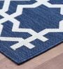 Navy Blue Persian Polypropylene 5 ft x 7 ft Machine Made Carpet