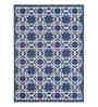 Navy Blue Persian Polypropylene 5 ft x 7 ft Machine Made Carpet