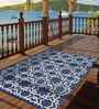 Navy Blue Persian Polypropylene 5 ft x 7 ft Machine Made Carpet