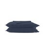 Navy Blue Solid 200 TC Cotton Blend King Sized Bed Sheets with 2 Pillow Covers