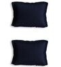 Navy Blue Solid 210 TC Cotton Single Bed Sized Bed Sheets with 2 Pillow Covers
