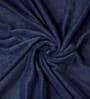 Navy Blue Solid 300 TC Woollen Fitted Single Bedsheet with Pillow Cover