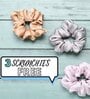 Navy Blue 400 TC Satin 2Pc Pillow Covers with Free 3 Satin Scrunchies