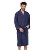 Navy Blue Solid Cotton Men Bath Robe With Belt (L)