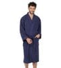 Navy Blue Solid Cotton Men Bath Robe With Belt (M)