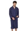 Navy Blue Solid Cotton Men Bath Robe With Belt (S)