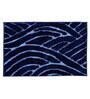 Navy Blue Striped MicroFibre 15x10 Inches Antiskid Bath Mats