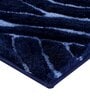 Navy Blue Striped MicroFibre 15x10 Inches Antiskid Bath Mats