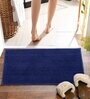 Navy Blue Solid MicroFibre 15x10 Inches Antiskid Bath Mats