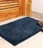Navy Blue Solid Microfibre 24x16 Inches AntiSkid Bath Mat